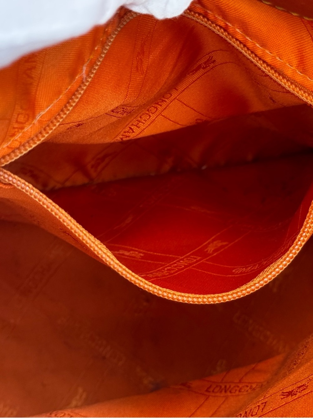 Longchamp Le Pliage Cuir Small Orange Leather Tote Bag Top Handle Authentic - Picture 9 of 16